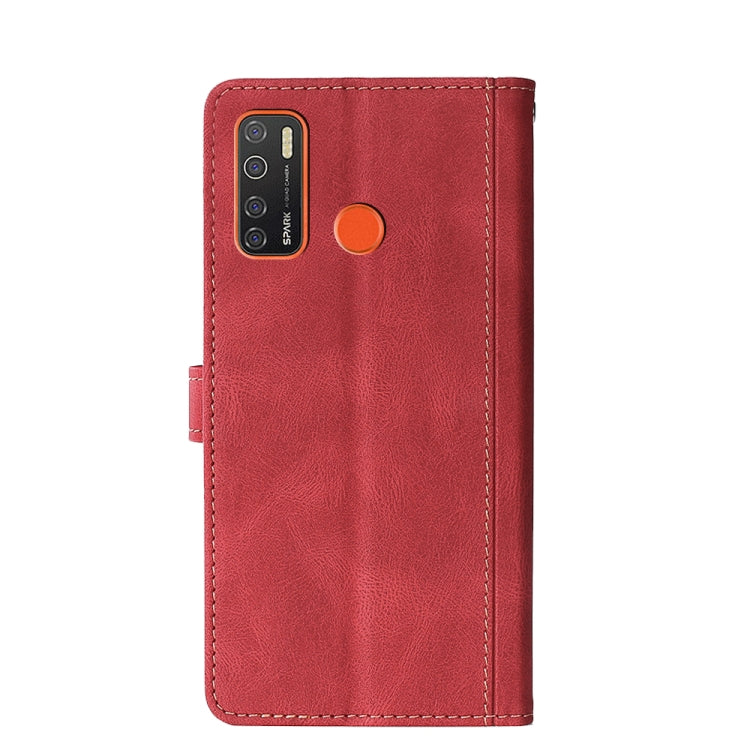 For Tecno Camon 15 / Camon 15 Air Skin Feel Straw Hat Magnetic Buckle Leather Phone Case