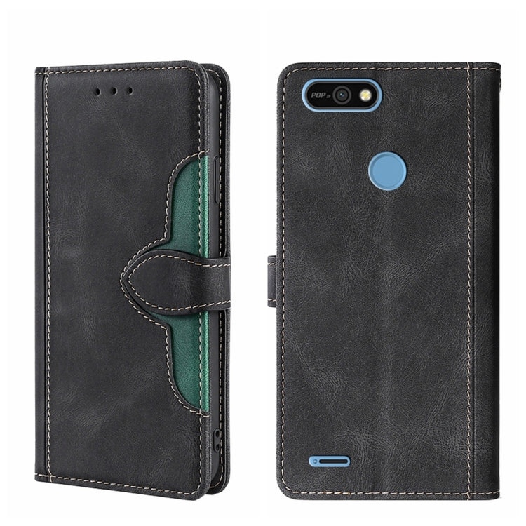 For Tecno Pop 2 / Pop 2 F / Pop 2 Pro Skin Feel Straw Hat Magnetic Buckle Leather Phone Case