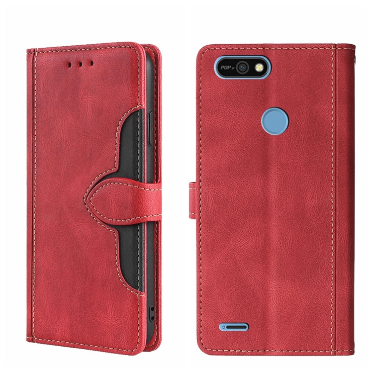For Tecno Pop 2 / Pop 2 F / Pop 2 Pro Skin Feel Straw Hat Magnetic Buckle Leather Phone Case