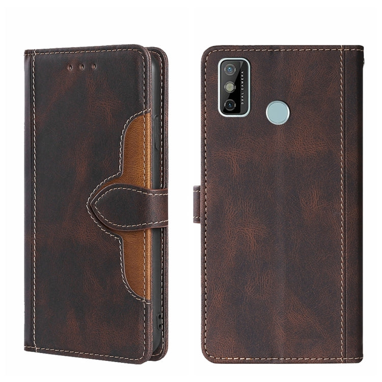For Tecno Spark 6 GO Skin Feel Straw Hat Magnetic Buckle Leather Phone Case