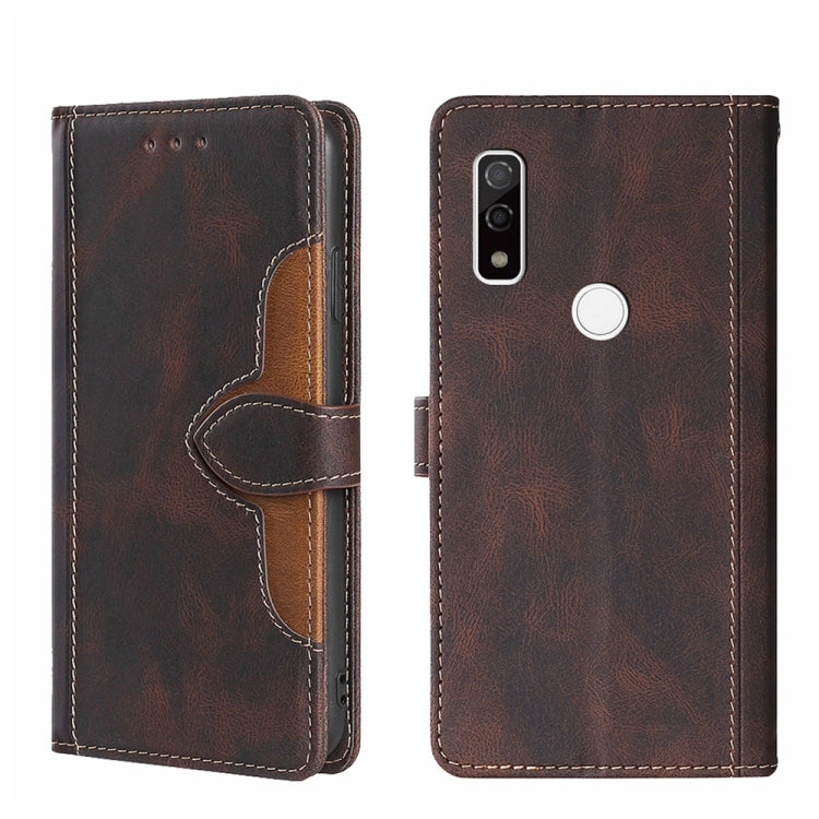 For Fujitsu Arrows WE F-51B Skin Feel Straw Hat Magnetic Buckle Leather Phone Case