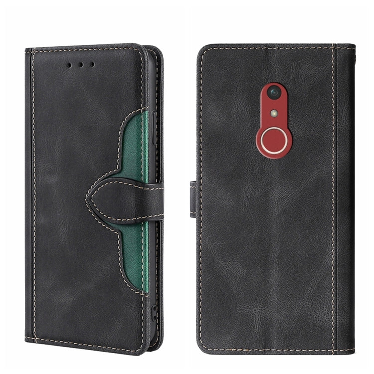 For Fujitsu Arrow Be4 Plus F-41B Skin Feel Straw Hat Magnetic Buckle Leather Phone Case