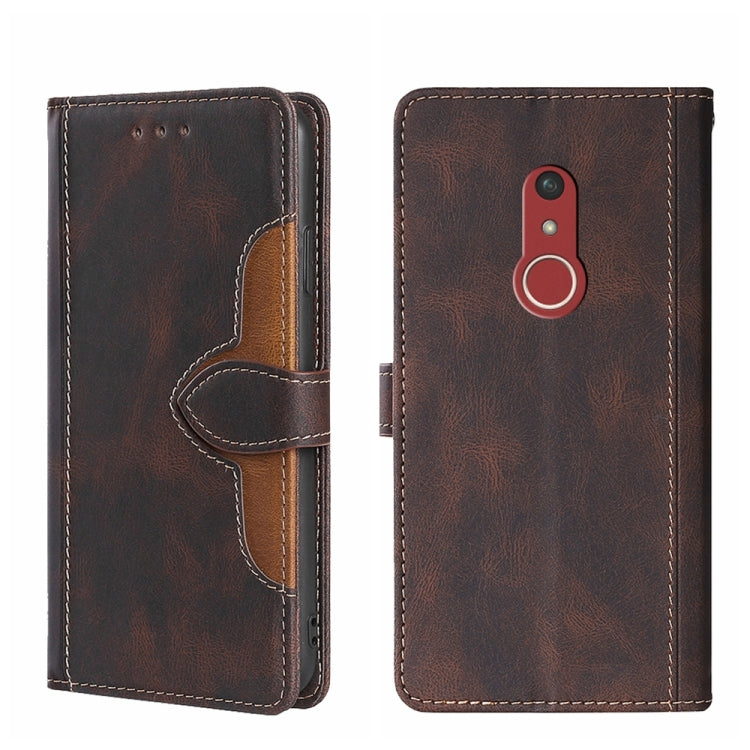 For Fujitsu Arrow Be4 Plus F-41B Skin Feel Straw Hat Magnetic Buckle Leather Phone Case