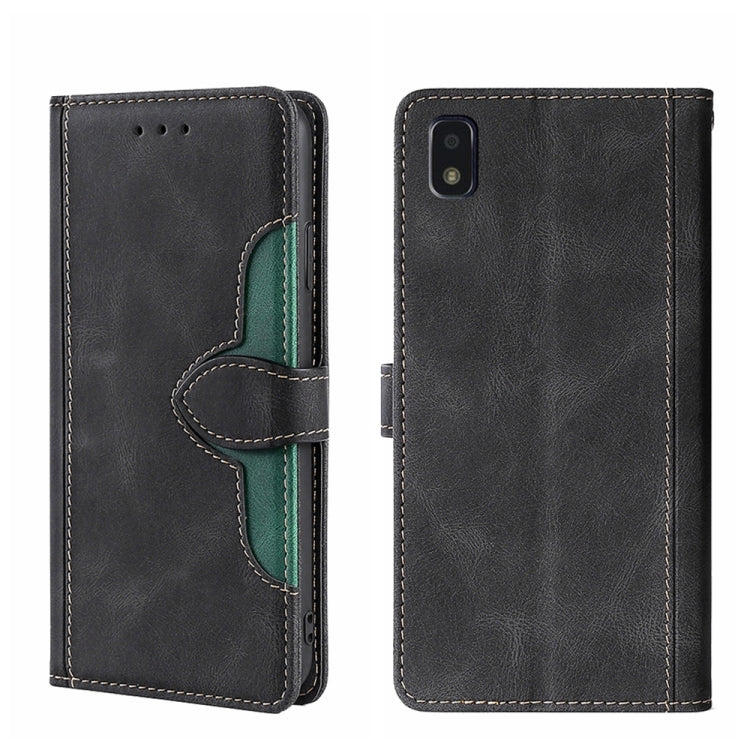 For ZTE Blade L210 Skin Feel Straw Hat Magnetic Buckle Leather Phone Case