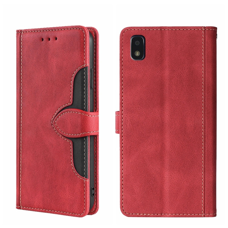 For ZTE Blade L210 Skin Feel Straw Hat Magnetic Buckle Leather Phone Case