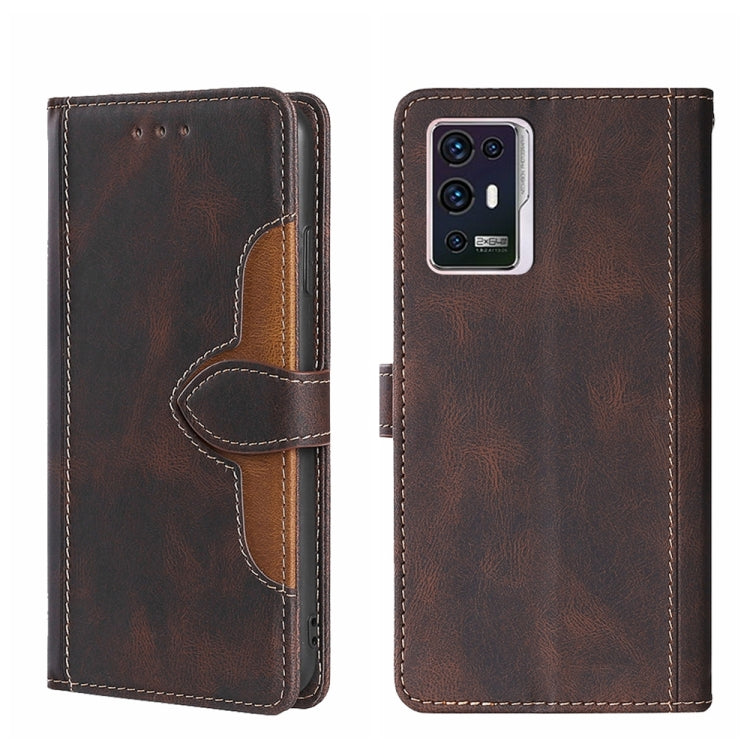 For ZTE Axon 30 Pro 5G Skin Feel Straw Hat Magnetic Buckle Leather Phone Case