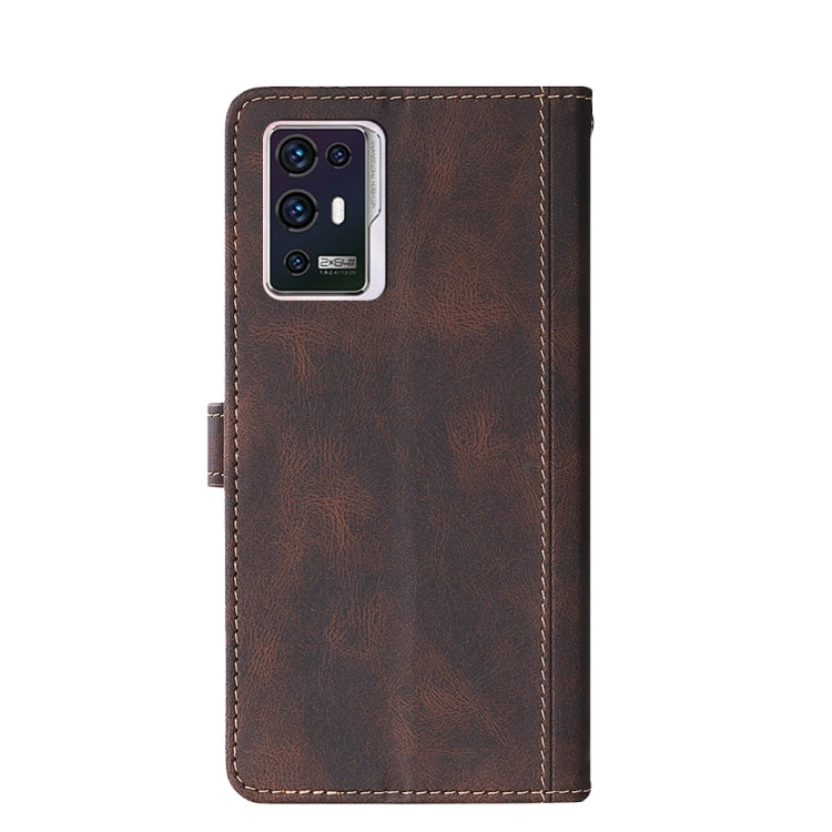 For ZTE Axon 30 Pro 5G Skin Feel Straw Hat Magnetic Buckle Leather Phone Case