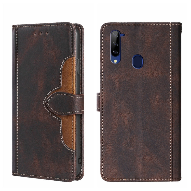 For ZTE Libero 5G Skin Feel Straw Hat Magnetic Buckle Leather Phone Case