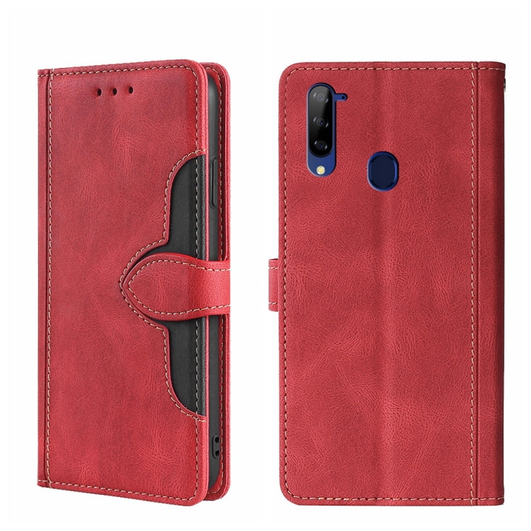 For ZTE Libero 5G Skin Feel Straw Hat Magnetic Buckle Leather Phone Case