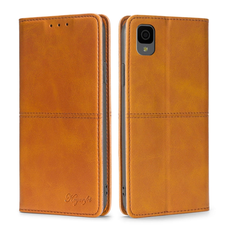 For TCL 30Z T602DL Cow Texture Magnetic Horizontal Flip Leather Phone Case