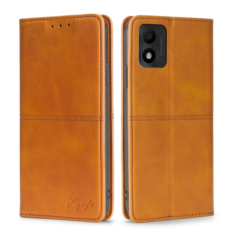 For TCL 303 Cow Texture Magnetic Horizontal Flip Leather Phone Case