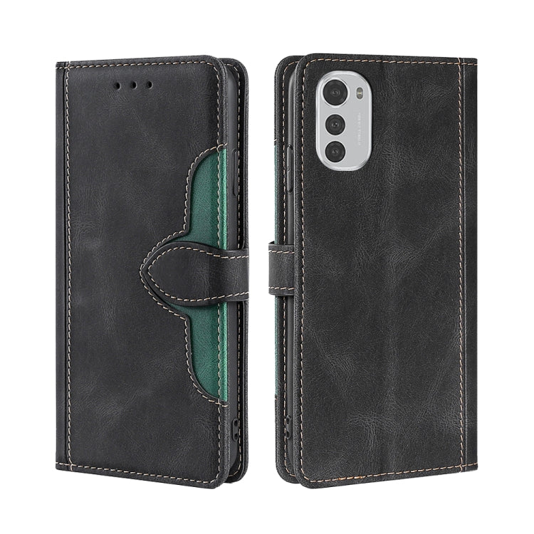 For Motorola Moto E32 4G Skin Feel Magnetic Buckle Leather Phone Case