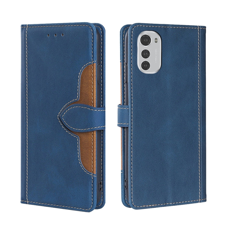For Motorola Moto E32 4G Skin Feel Magnetic Buckle Leather Phone Case