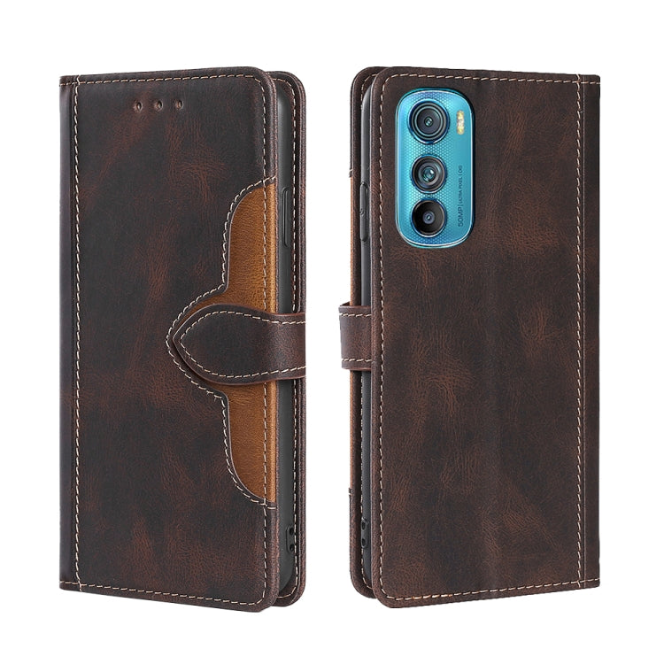 For Motorola Edge 30 Skin Feel Magnetic Buckle Leather Phone Case