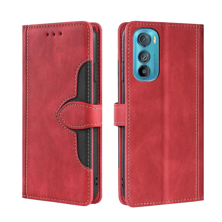 For Motorola Edge 30 Skin Feel Magnetic Buckle Leather Phone Case