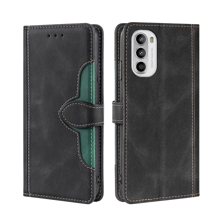 For Motorola Moto G52 4G / G82 5G Skin Feel Magnetic Buckle Leather Phone Case