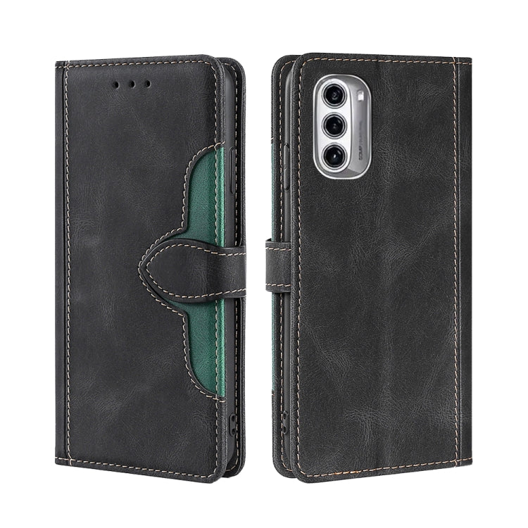 For Motorola Moto G52j 5G Skin Feel Magnetic Buckle Leather Phone Case