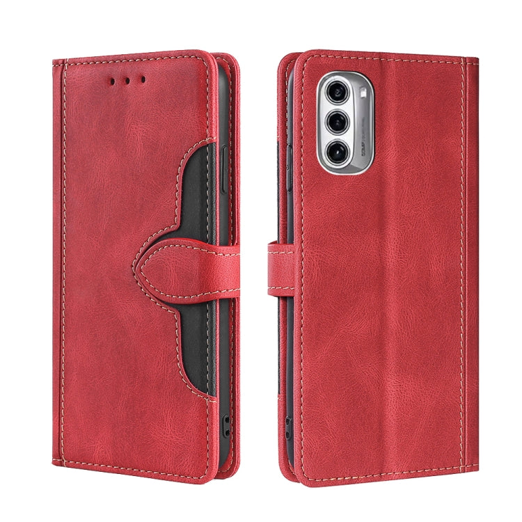 For Motorola Moto G52j 5G Skin Feel Magnetic Buckle Leather Phone Case