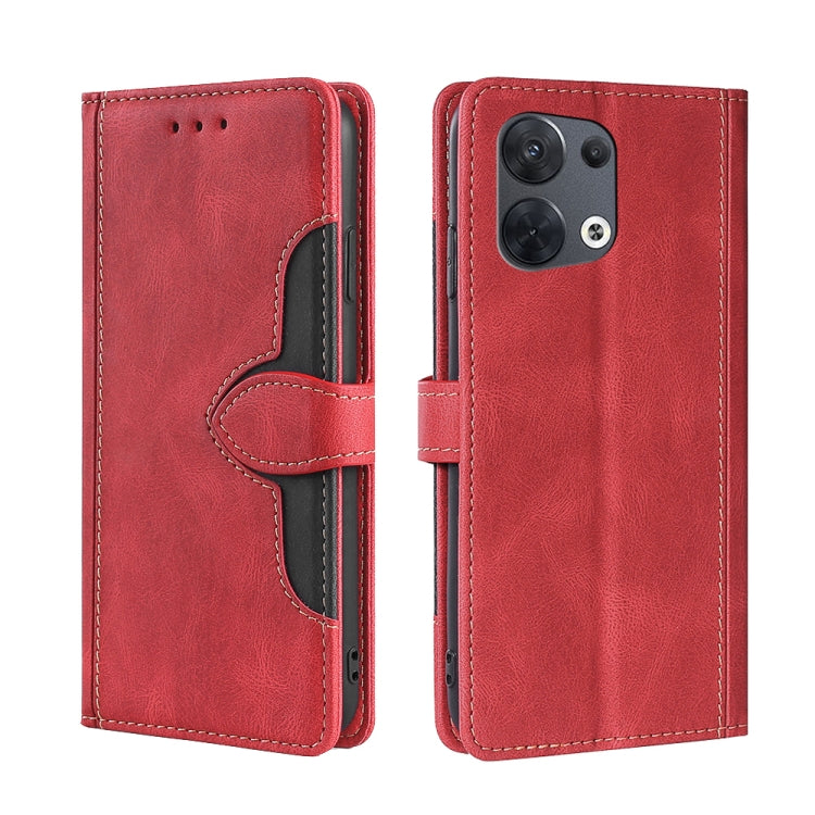 For OPPO Reno8 5G Skin Feel Magnetic Buckle Leather Phone Case