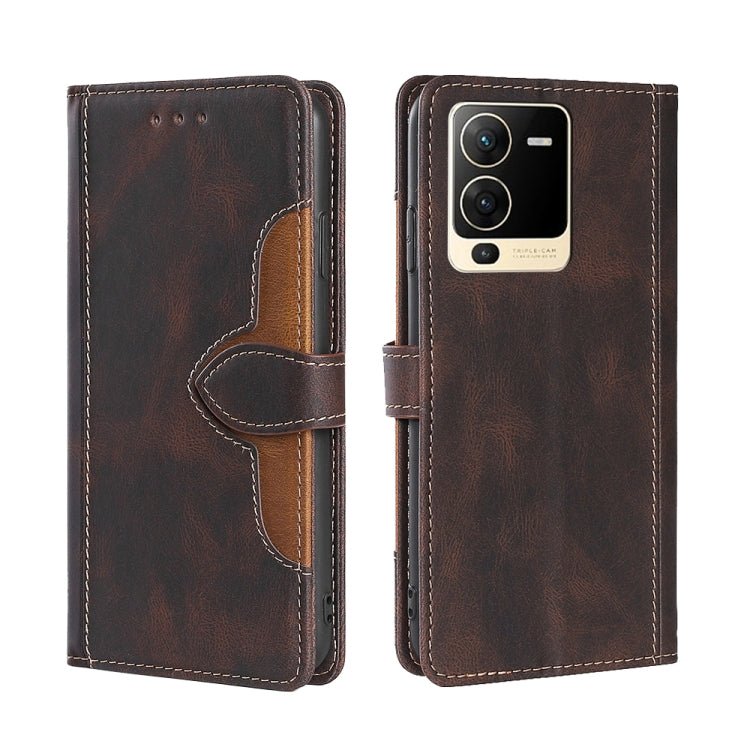 For vivo S15 5G Skin Feel Magnetic Buckle Leather Phone Case