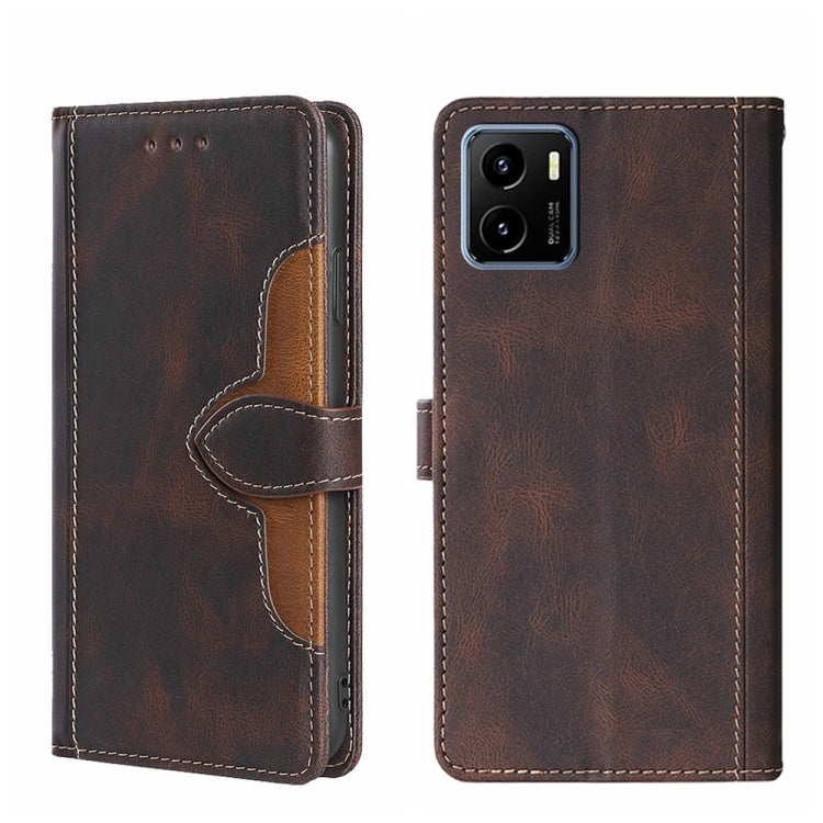 For vivo Y15s Global Skin Feel Magnetic Buckle Leather Phone Case