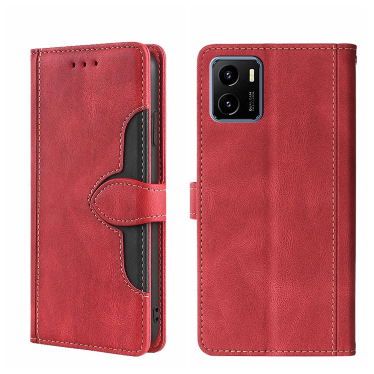 For vivo Y15s Global Skin Feel Magnetic Buckle Leather Phone Case