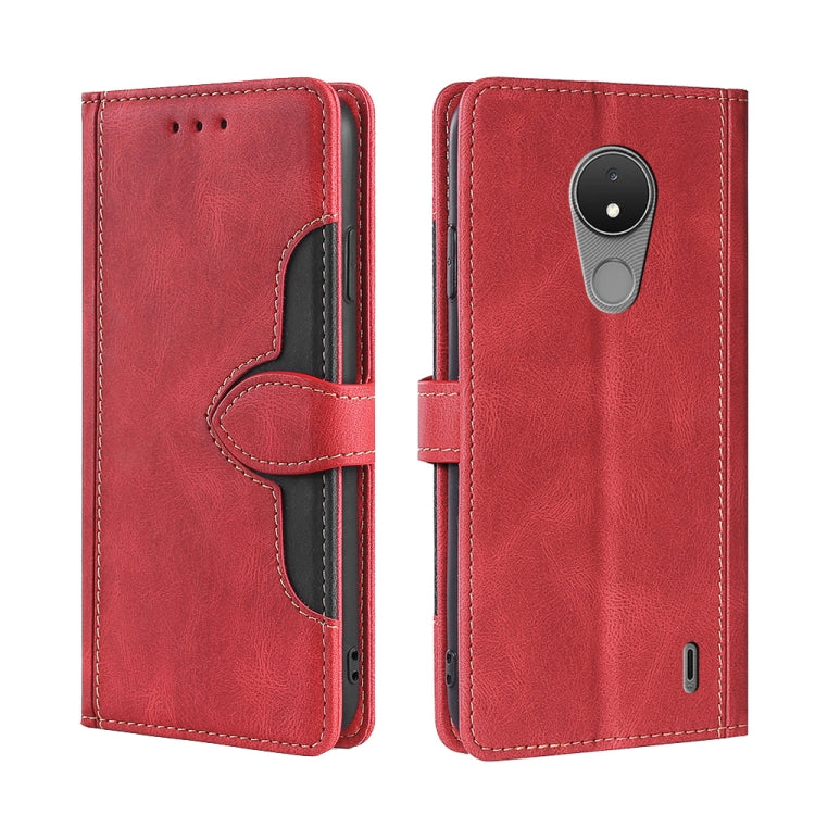 For Nokia C21 Skin Feel Magnetic Buckle Leather Phone Case