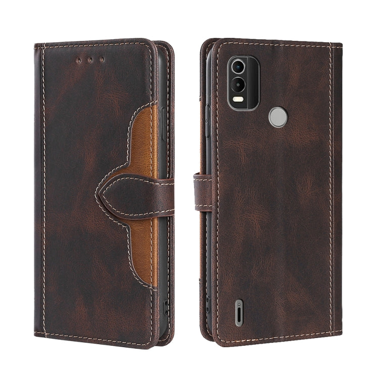 For Nokia C21 Plus Skin Feel Magnetic Buckle Leather Phone Case