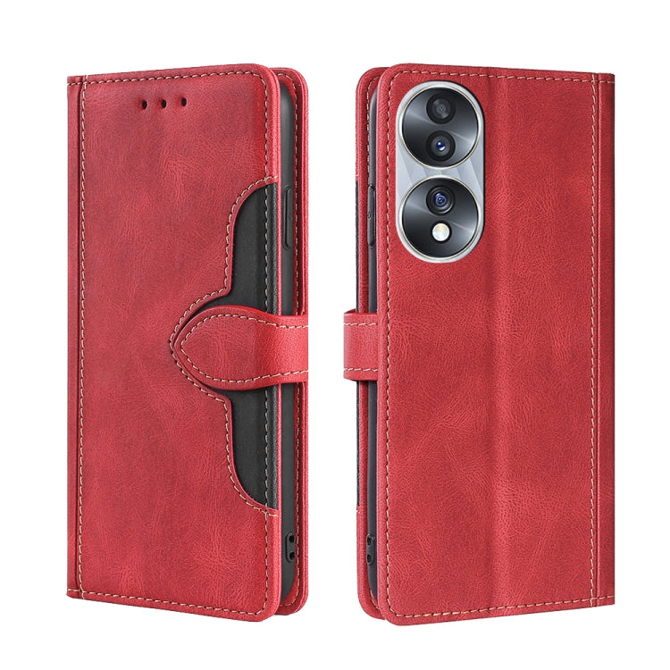 For Honor 70 Skin Feel Magnetic Buckle Leather Phone Case