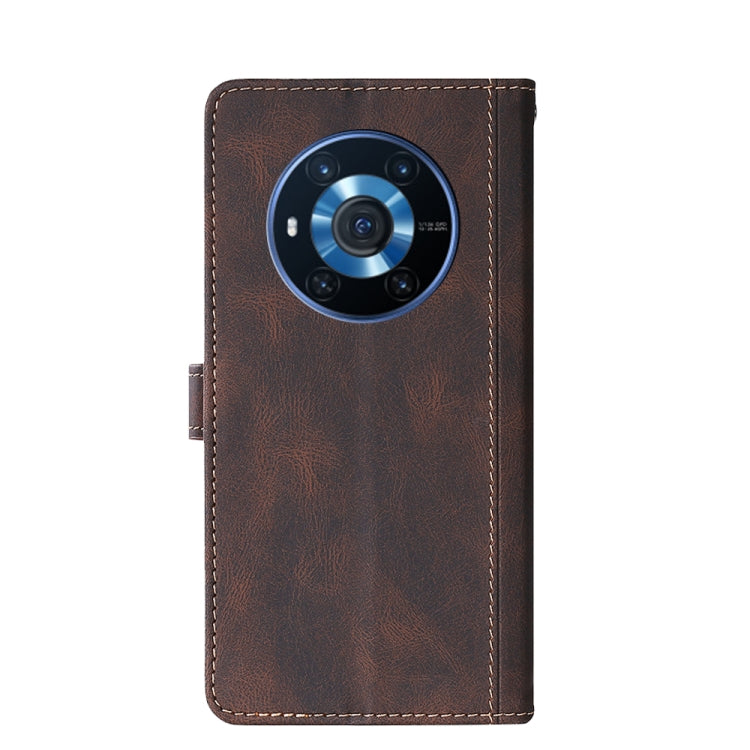 For Honor Magic3 Skin Feel Magnetic Buckle Leather Phone Case