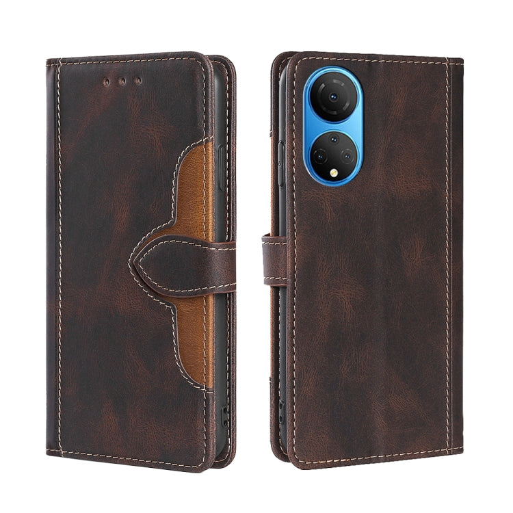 For Honor X7 4G Skin Feel Magnetic Buckle Leather Phone Case