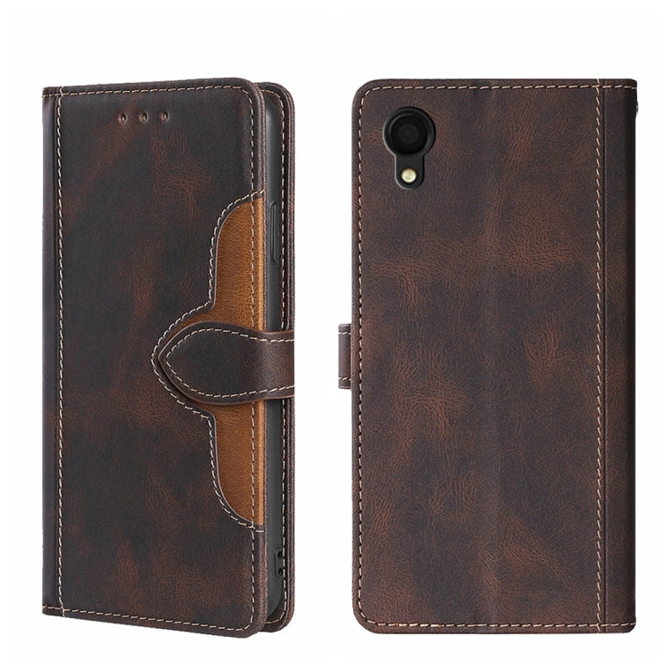 For Samsung Galaxy A22 5G Japan Skin Feel Magnetic Buckle Leather Phone Case
