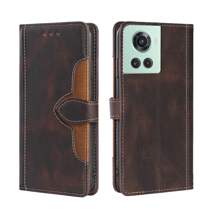 For OnePlus Ace / 10R Skin Feel Magnetic Buckle Leather Phone Case