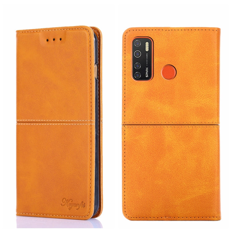 For Tecno Camon 15 CD7/Camon 15 Air/Spark 5/Spark 5 Pro Cow Texture Magnetic Horizontal Flip Leather Phone Case