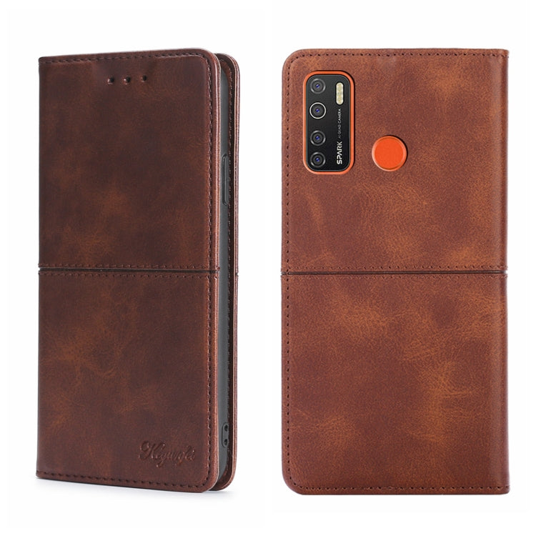 For Tecno Camon 15 CD7/Camon 15 Air/Spark 5/Spark 5 Pro Cow Texture Magnetic Horizontal Flip Leather Phone Case