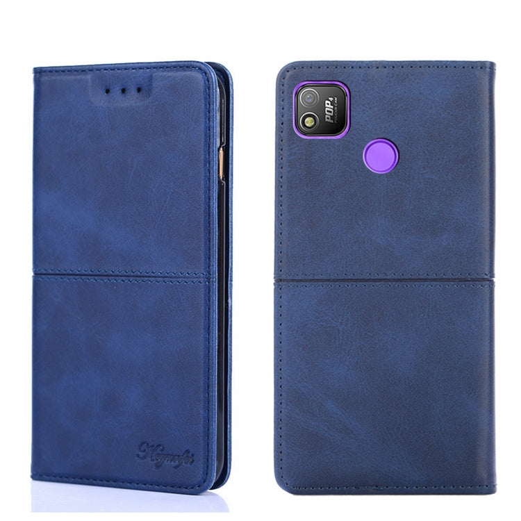 For Tecno Pop 4 Cow Texture Magnetic Horizontal Flip Leather Phone Case
