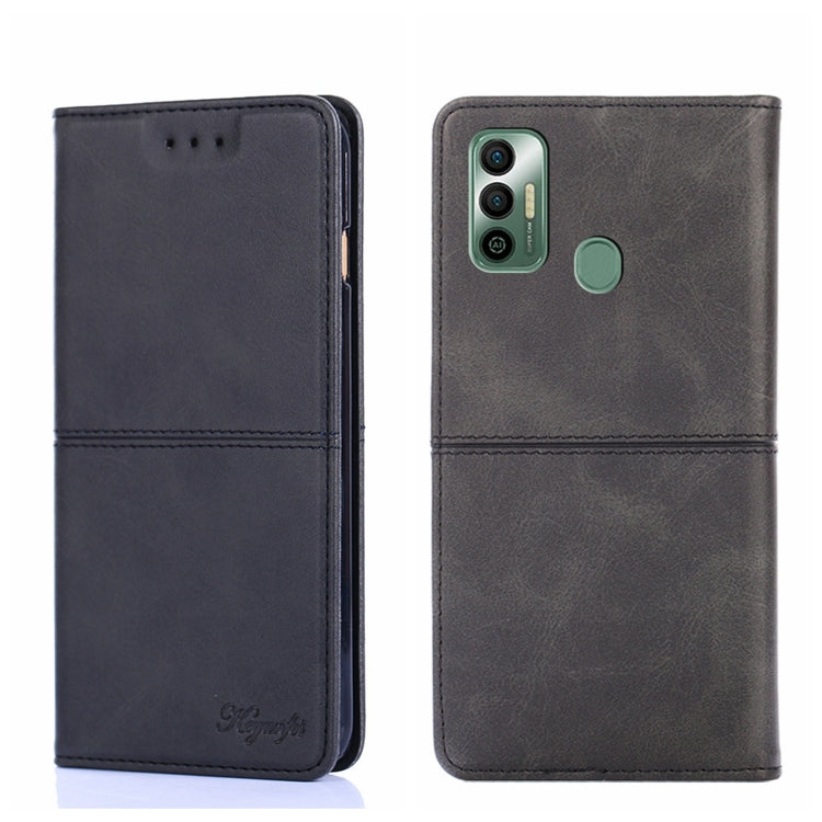 For Tecno Spark 7 Cow Texture Magnetic Horizontal Flip Leather Phone Case