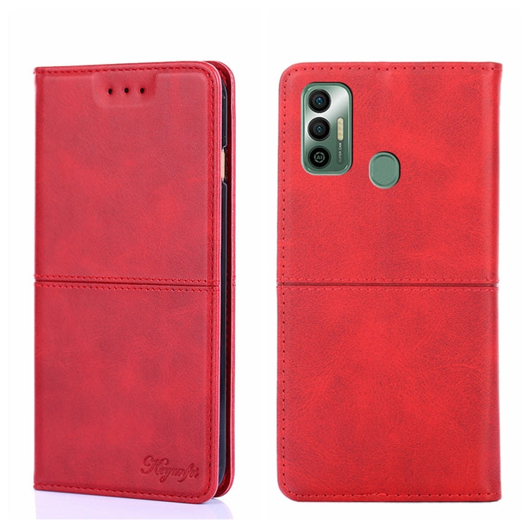 For Tecno Spark 7 Cow Texture Magnetic Horizontal Flip Leather Phone Case