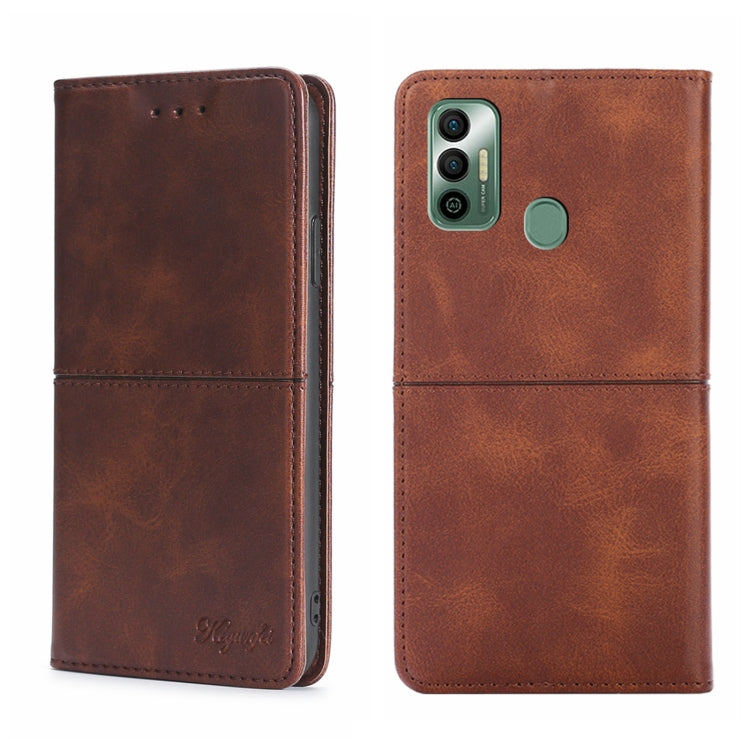 For Tecno Spark 7 Cow Texture Magnetic Horizontal Flip Leather Phone Case