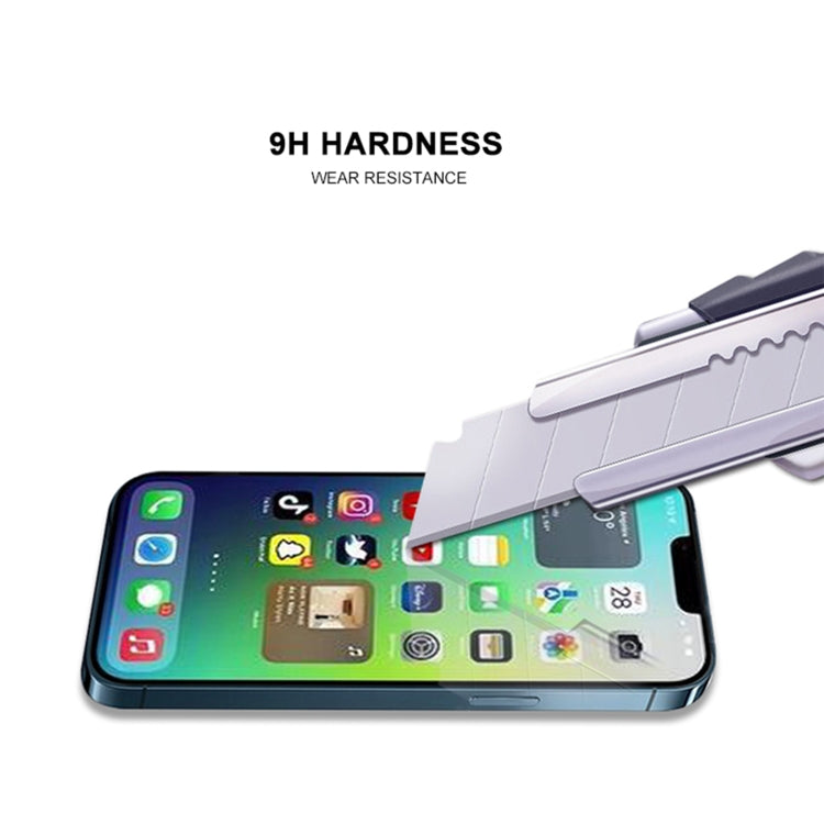 For iPhone 14 Pro Max mocolo 9H Full Glue Silk Print Tempered Glass Film(Black)