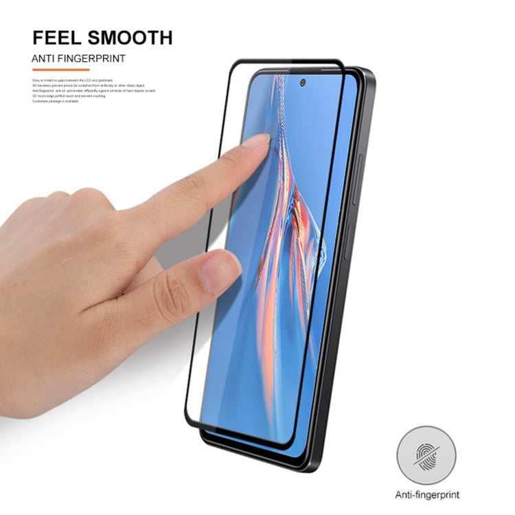 mocolo 9H Full Glue Silk Print Tempered Glass Film For Xiaomi Redmi Note 11E Pro (Black)