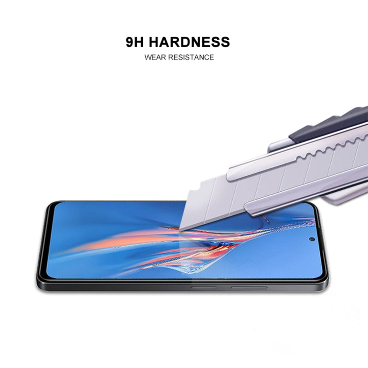 mocolo 9H Full Glue Silk Print Tempered Glass Film For Xiaomi Redmi Note 11E Pro (Black)