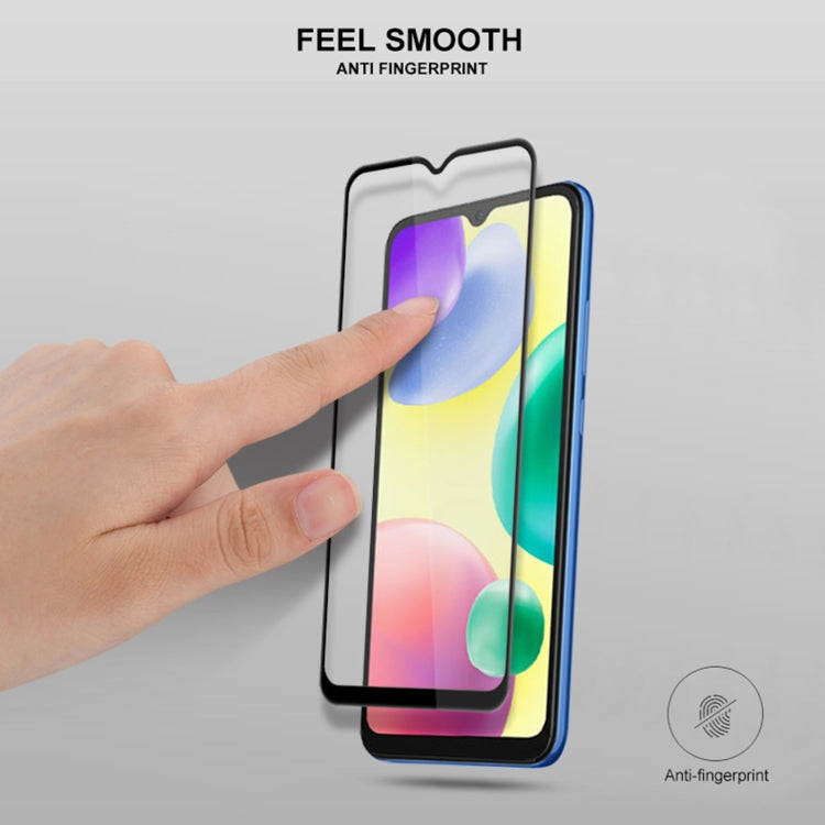 mocolo 9H Full Glue Silk Print Tempered Glass Film For Xiaomi Redmi 10A (Black)