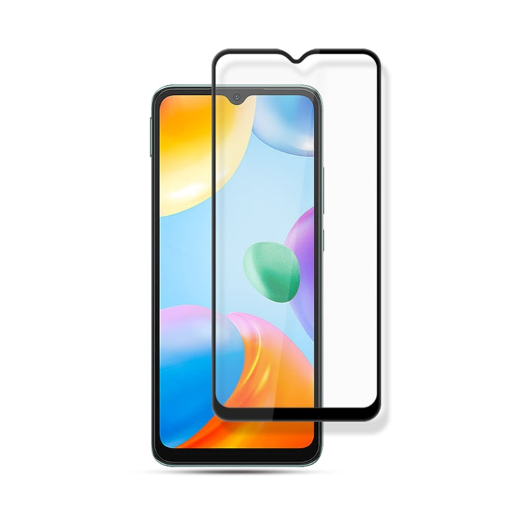 mocolo 9H Full Glue Silk Print Tempered Glass Film For Xiaomi Redmi 10C (Black)