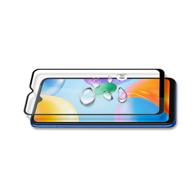 mocolo 9H Full Glue Silk Print Tempered Glass Film For Xiaomi Redmi 10C (Black)