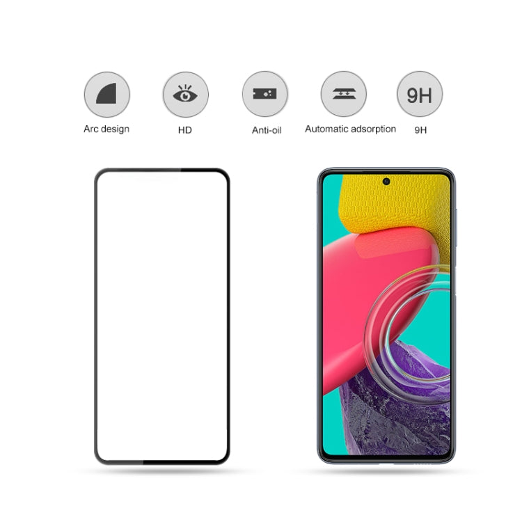 mocolo 9H Full Glue Silk Print Tempered Glass Film For Samsung Galaxy M53 (Black)