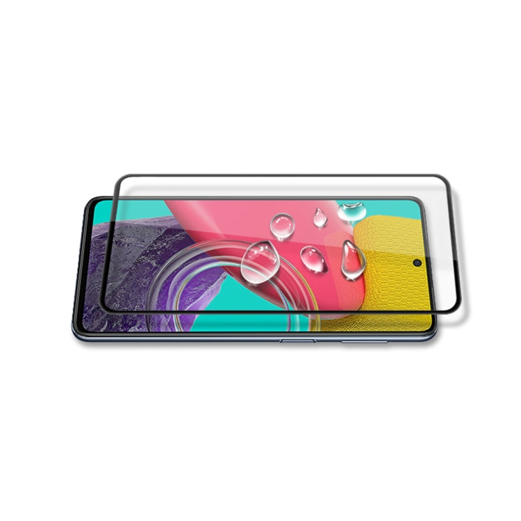 mocolo 9H Full Glue Silk Print Tempered Glass Film For Samsung Galaxy M53 (Black)