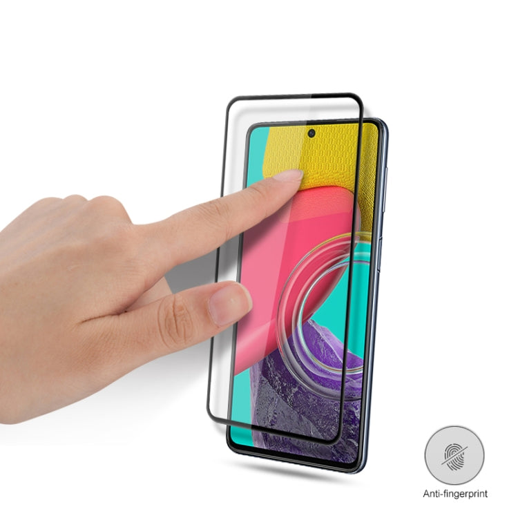mocolo 9H Full Glue Silk Print Tempered Glass Film For Samsung Galaxy M53 (Black)