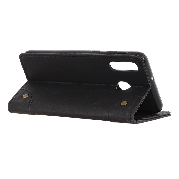 For Huawei P40 Lite E / Y7P Copper Buckle Retro Crazy Horse Texture Horizontal Flip Leather Case with Holder & Card Slots & Wallet