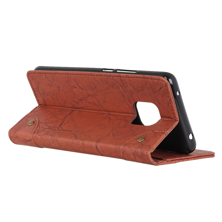 For Xiaomi Redmi Note 9 Pro / Note 9 Pro Max Copper Buckle Retro Crazy Horse Texture Horizontal Flip Leather Case with Holder & Card Slots & Wallet